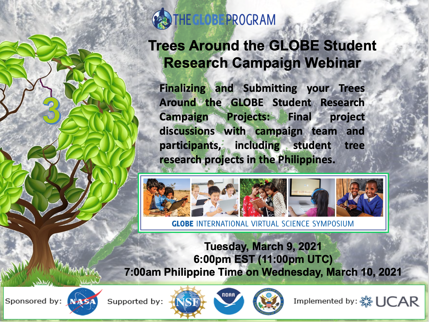 09 March Trees Around the GLOBE Student Research Campaign webinar shareable.