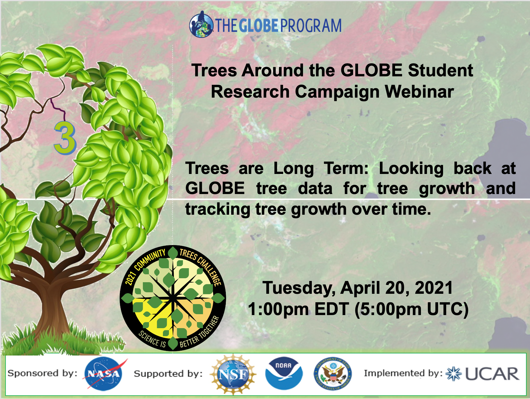 Trees Around the GLOBE 20 April webinar shareable