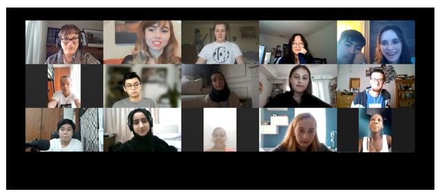 GLOBE's 12 Student Vloggers in a Zoom Meeting