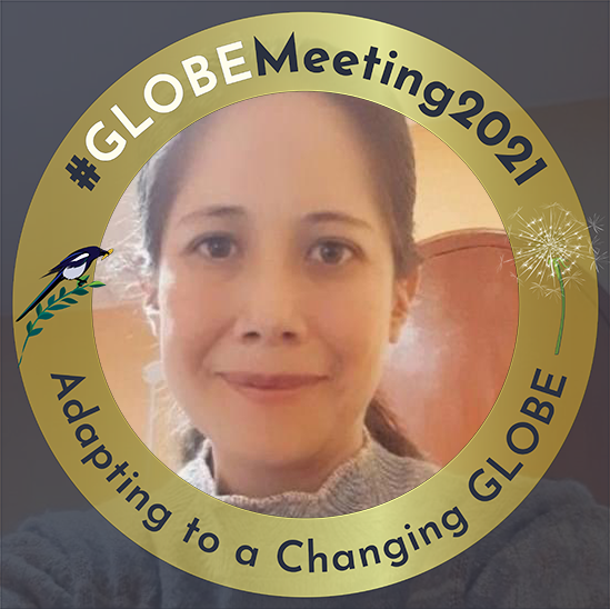 Claudia Caro Vera of GLOBE Peru is modeling our Facebook Frame for the Annual Meeting.  
