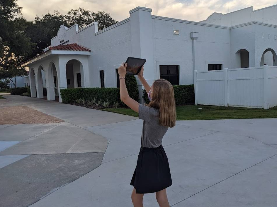 In September, one of Dr. Caryn Long's middle school science students at Montverde Academy in Montverde, Florida, participates in GLOBE protocols, gathering data to share with NASA scientists. Credits: Courtesy of Caryn Long