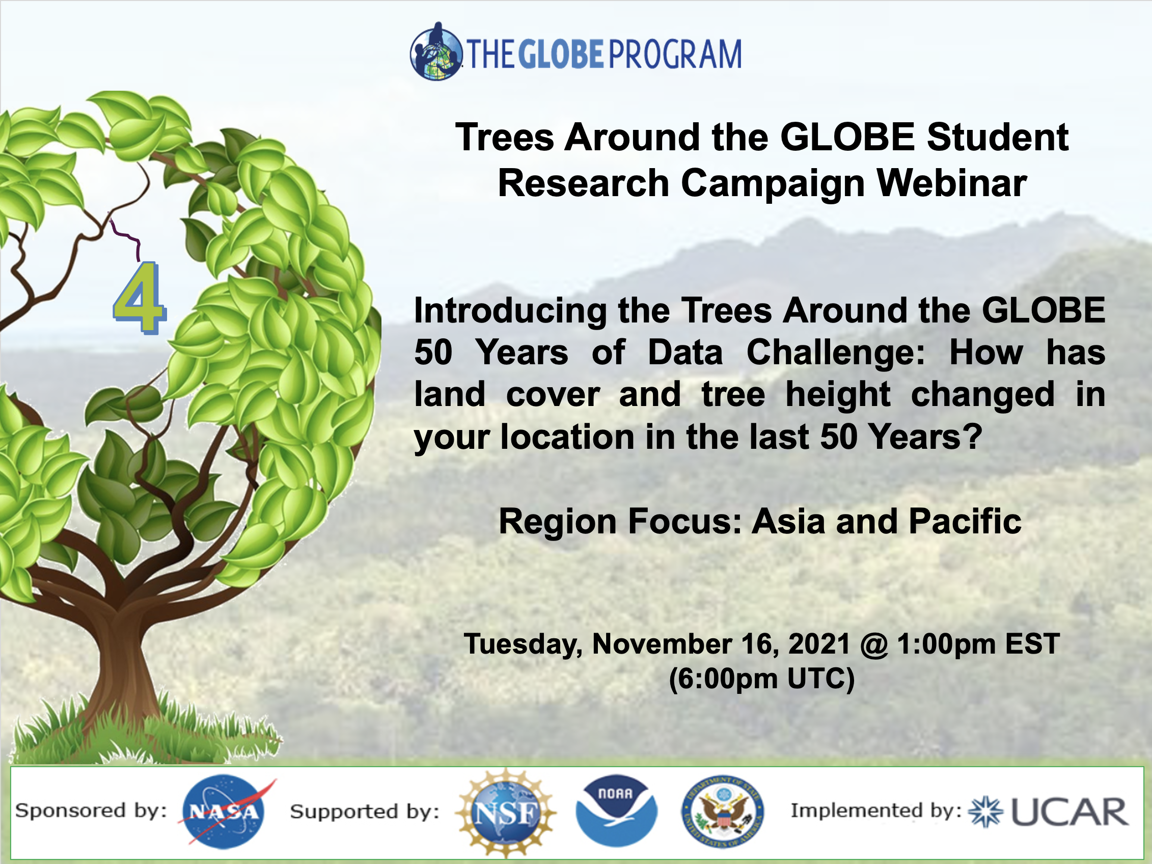 The Trees Around the GLOBE 16 November webinar shareable