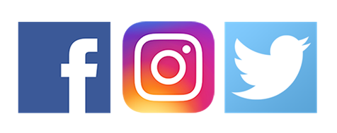 A graphic showing the logos for Facebook, Instagram, and Twitter