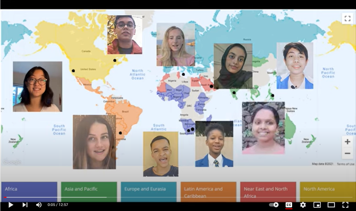 Screen shot from the GLOBE Student Vloggers video on Clouds and Climate
