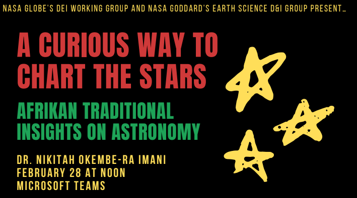 A graphic that reads "A Curious Way to Chart the Stars: Afrikan Traditional Insights on Astronomy" 