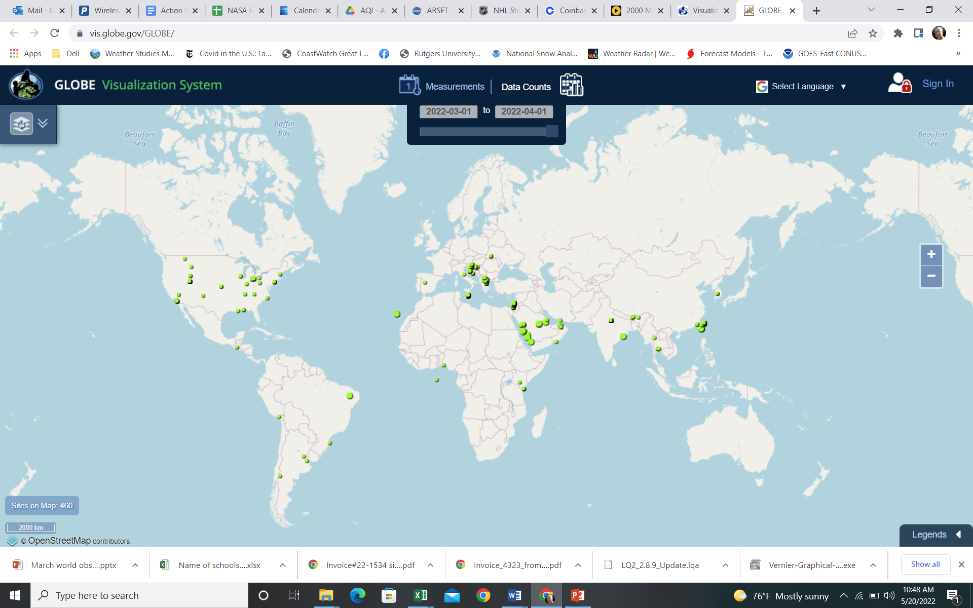 Global map of those participating in the March UHI IOP