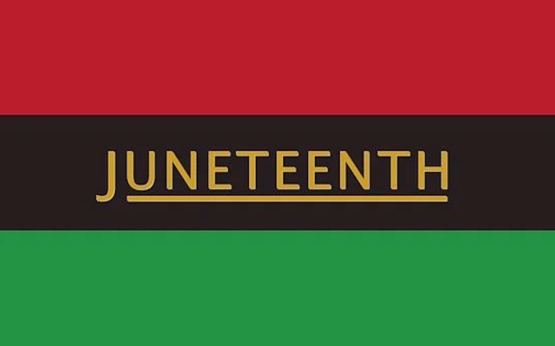 A graphic that reads "Juneteenth"
