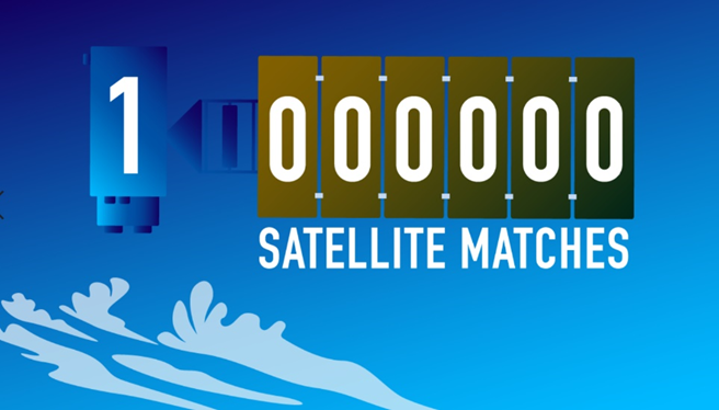 A graphic that reads "1,000,000 Satellite Matches"