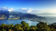 An image of mountains, clouds and ocean in Kathmandu.