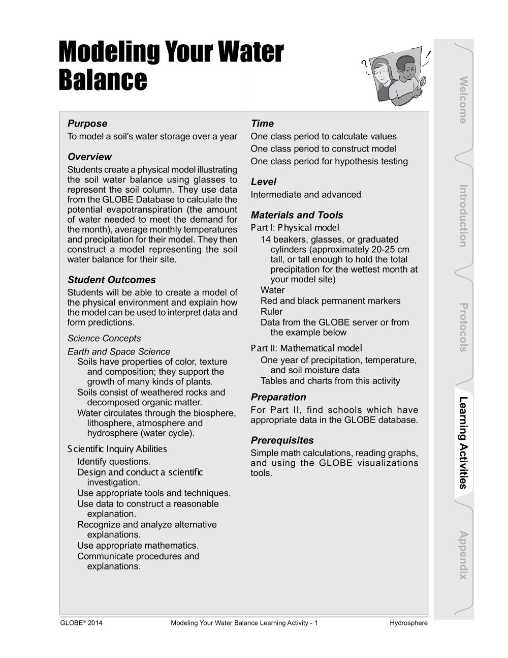 Learning Activities preview for Modeling Your Water Balance