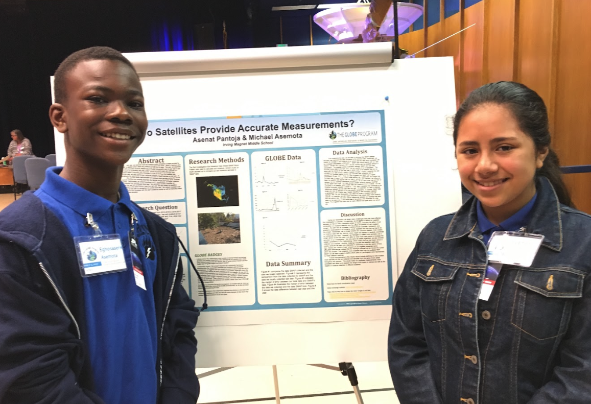 Students with poster at the Pacific SRS