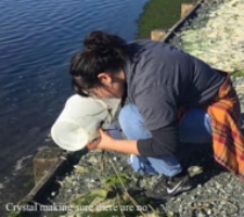 Student collecting water measurements