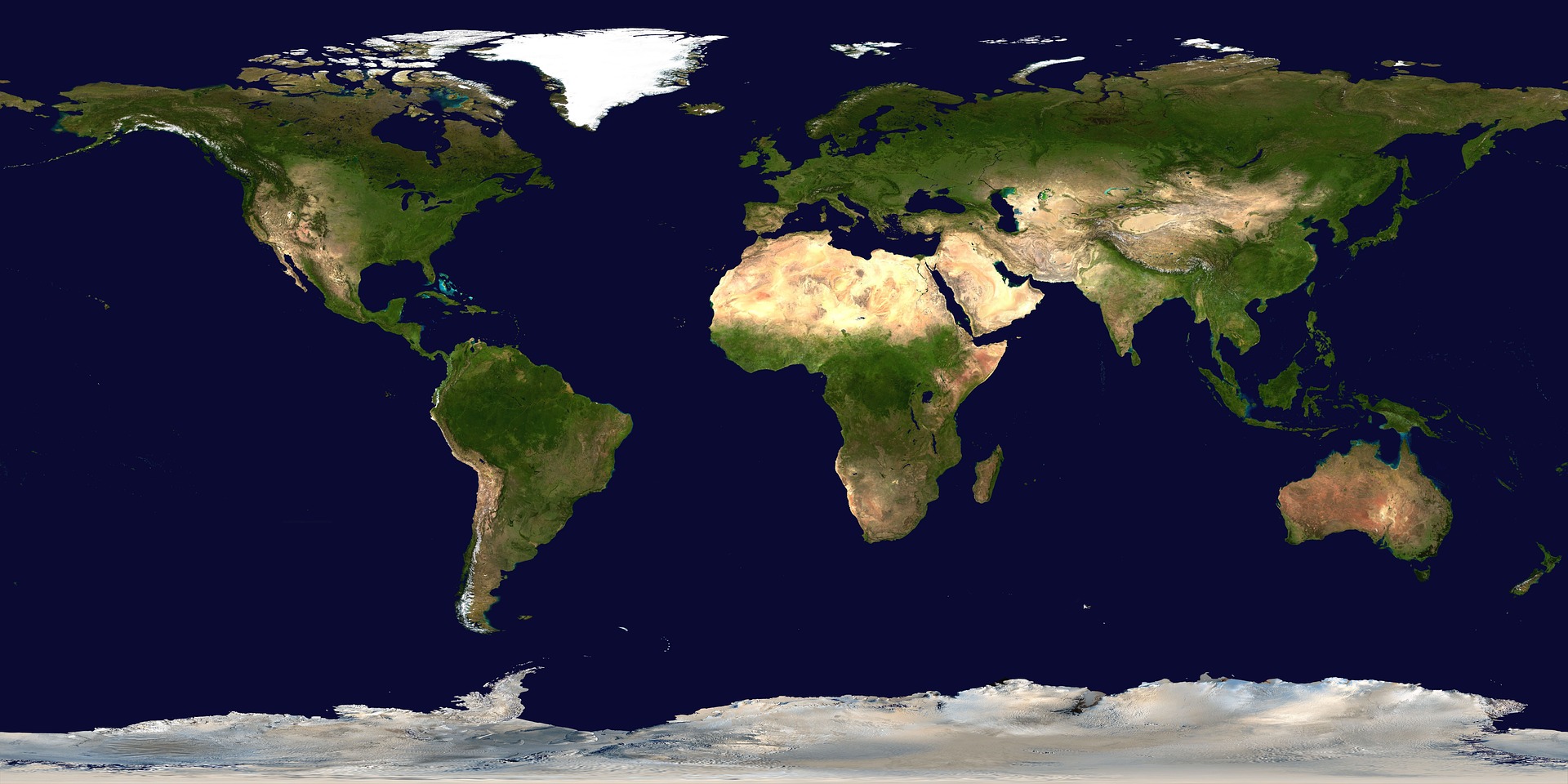 a flattened view of Earth