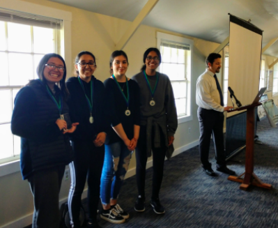 Figure 3: Kingsburg students receive recognition award at the student research symposium in 2019.