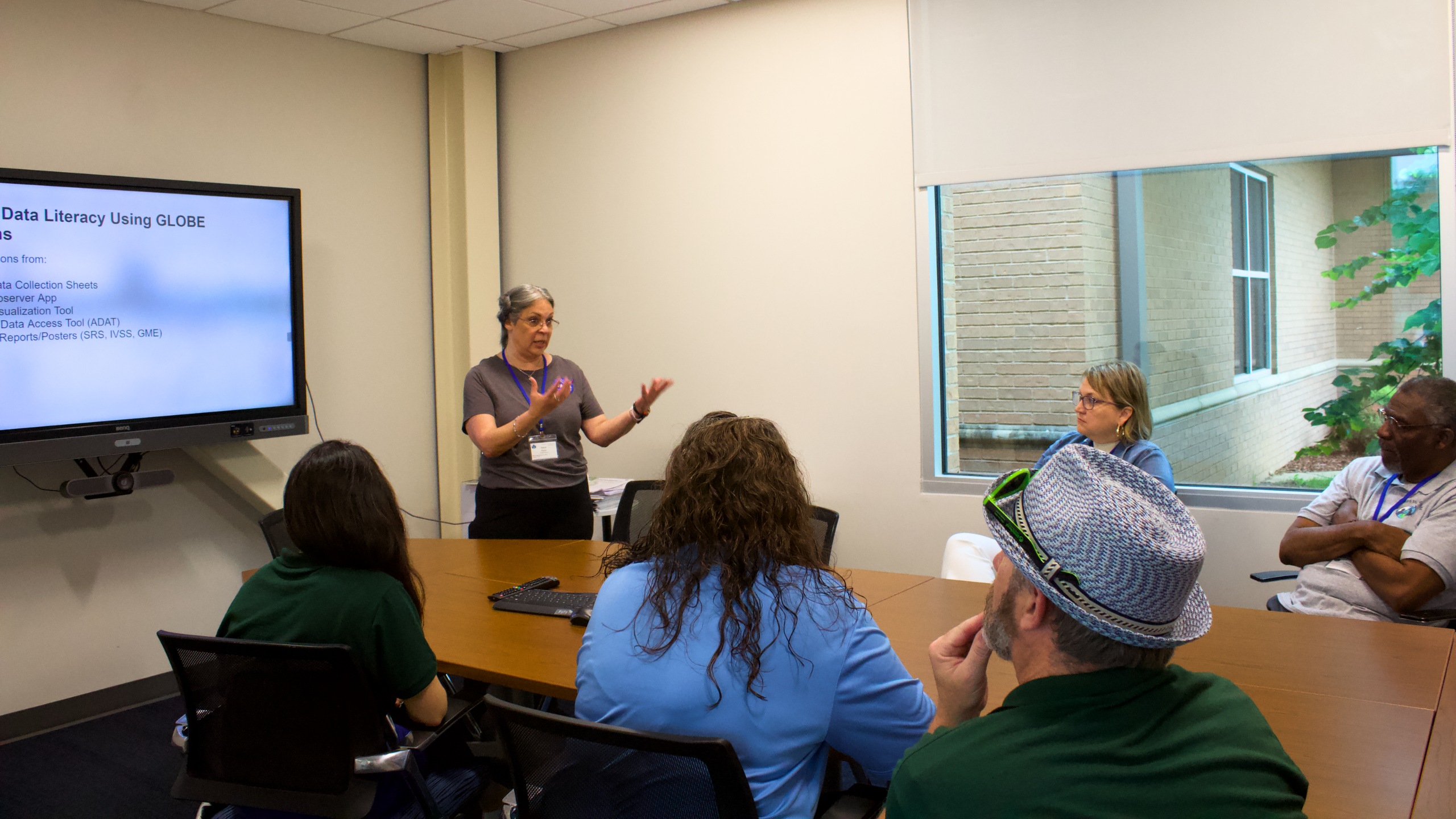 Maria Royle from NASA Langley Research Center talks to educators about Data Literacy with My NASA Data during a professional learning session at the Southwest Student Research Symposium