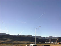 Contrail over the Rocky Mountains