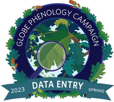 Image of the Data Entry badge for the GLOBE Phenology campaign.