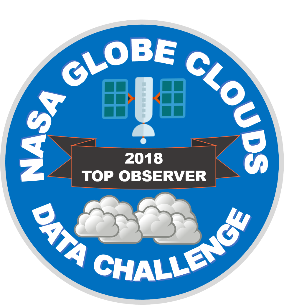 NASA GLOBE Cloud Data Challenge - أفضل مراقب لعام 2018