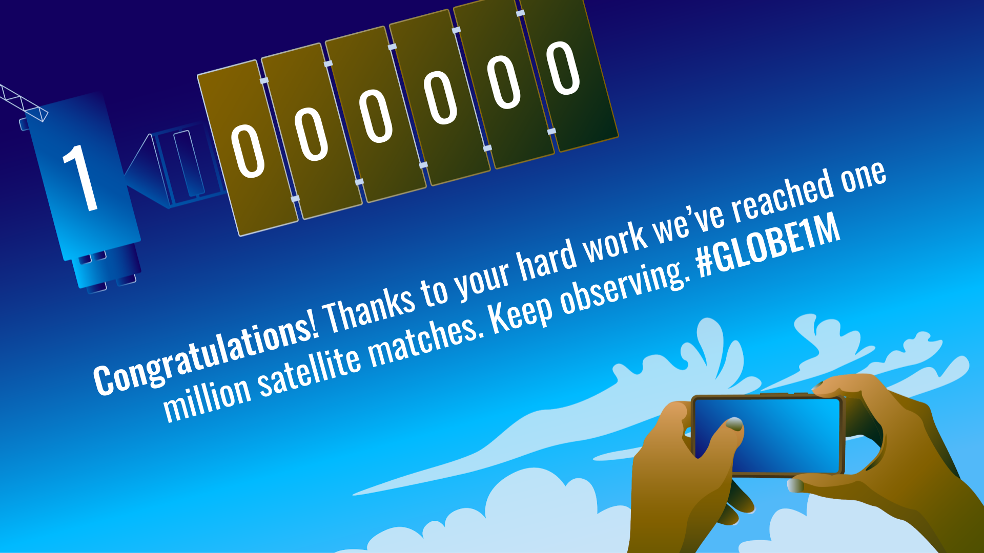 Congratulations! Thanks to your hard work we've reached on million satellite matches. Keep observing!