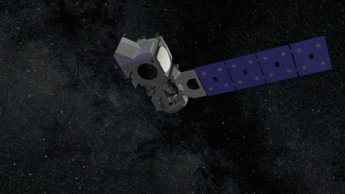 Animation of ICESat-2 taking measurements of the Earth using green lasers.