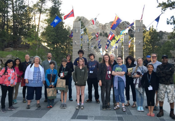 Students, Teachers, and Partners at Mt. Rushmoore