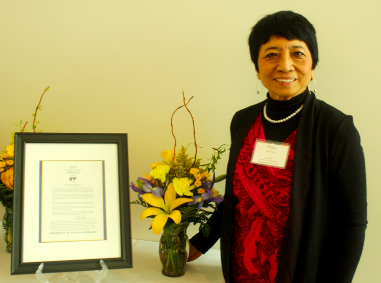 Elena was awarded the Usibelli Award for Distinguished Public Service at the University of Alaska Fairbanks.