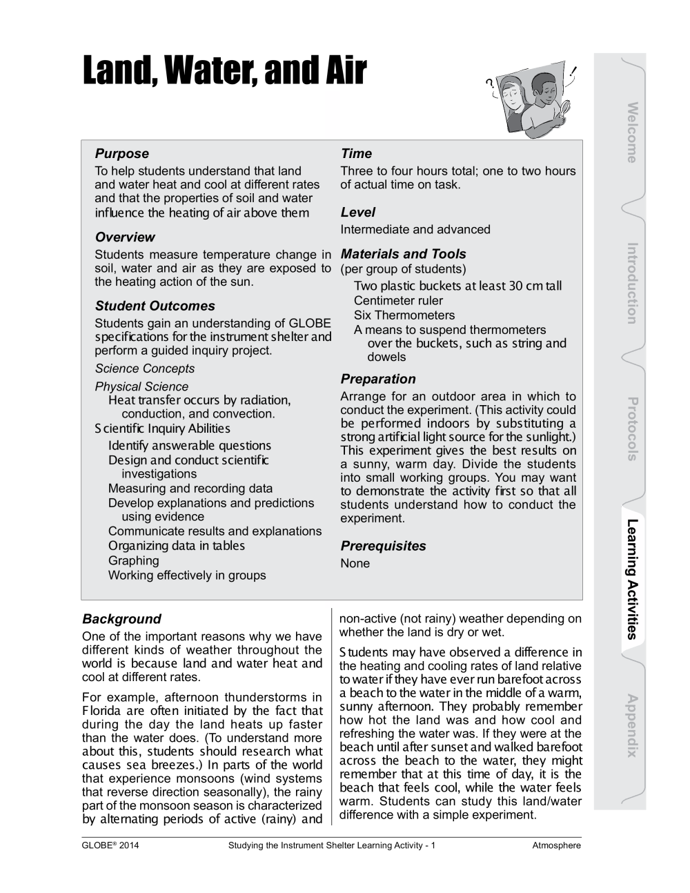 Learning Activities preview for Land, Water, and Air