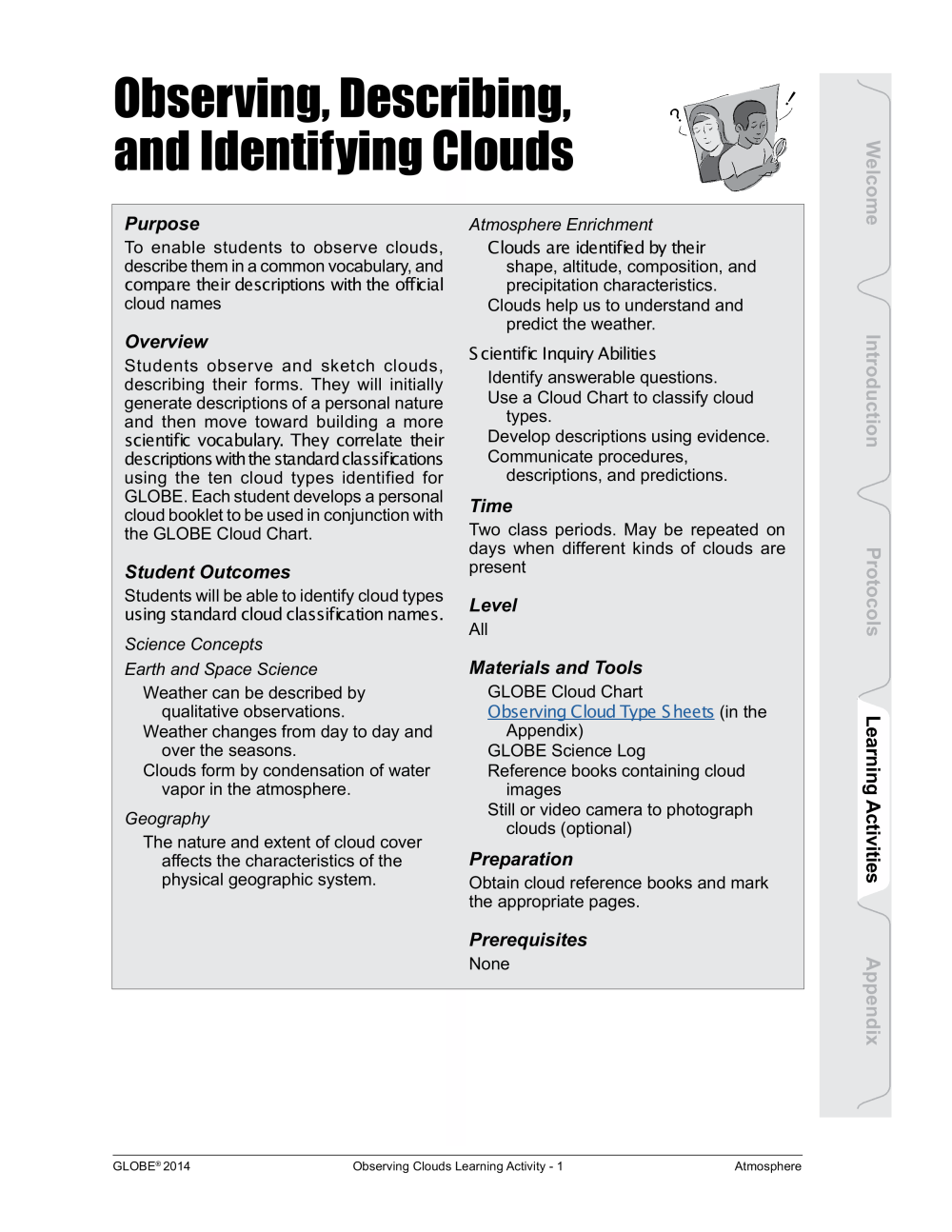 Learning Activities preview for Observing, Describing, and Identifying Clouds