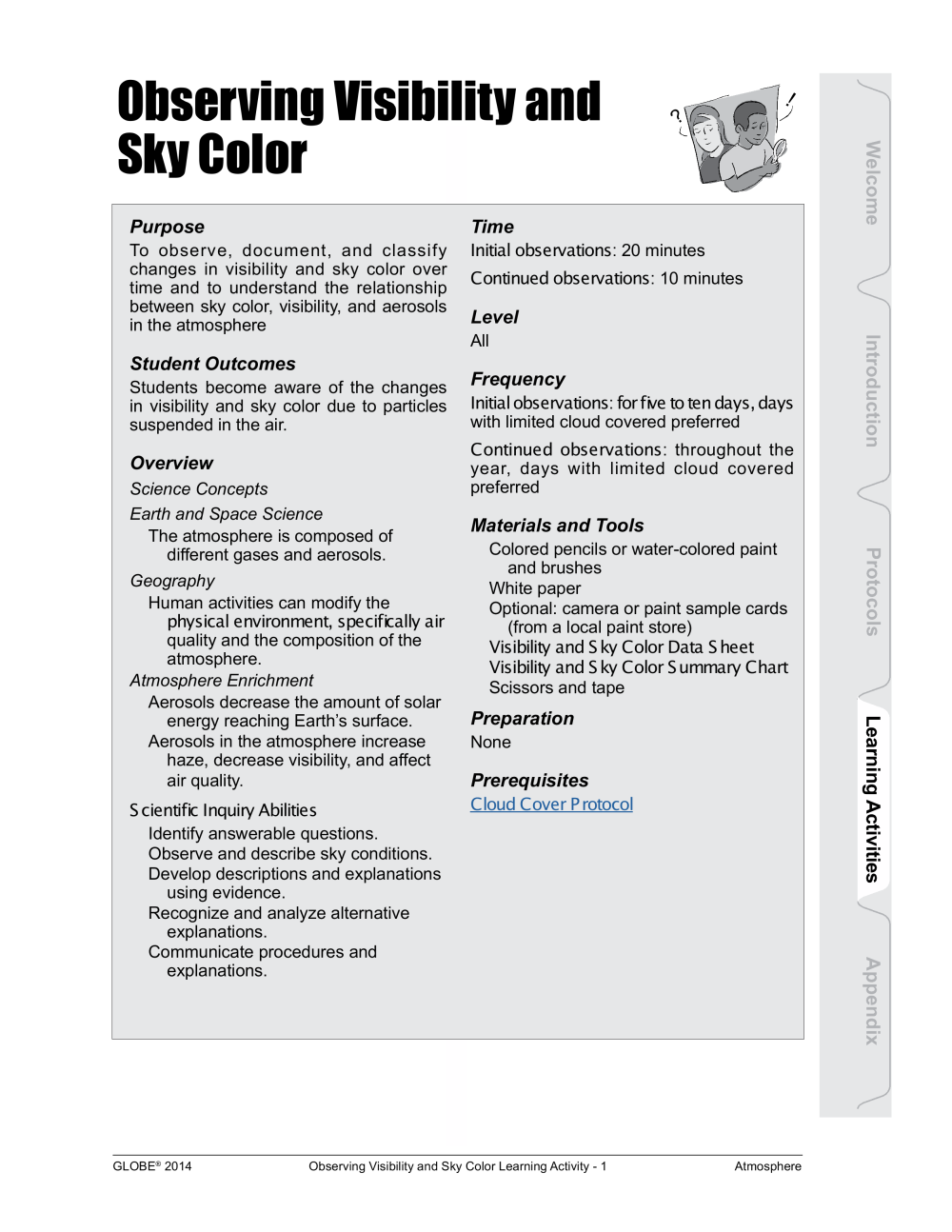 Learning Activities preview for Observing Visibility and Sky Color