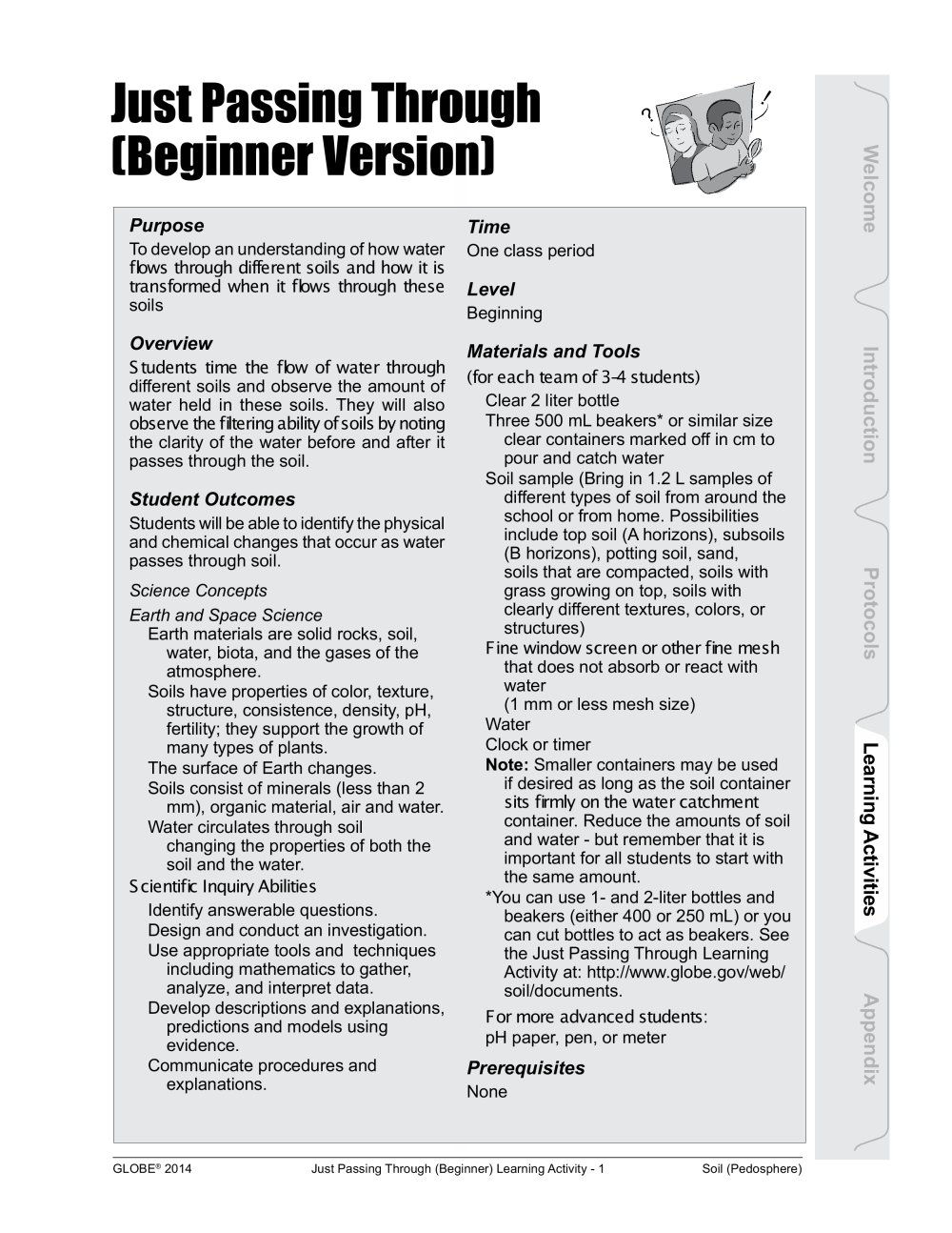 Learning Activities preview for Just Passing Through (Beginner Version)