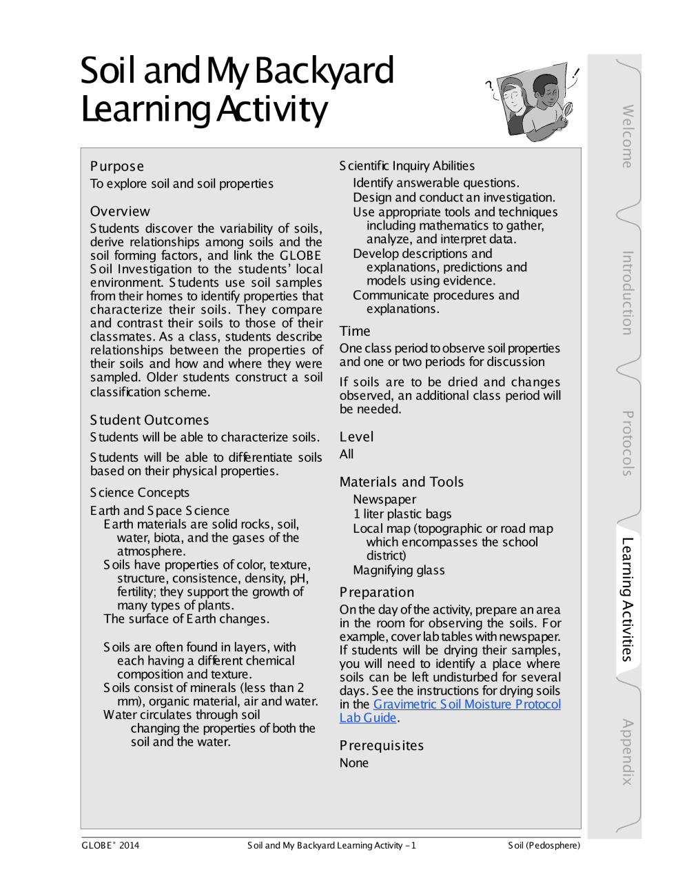 Learning Activities preview for Soil and My Backyard