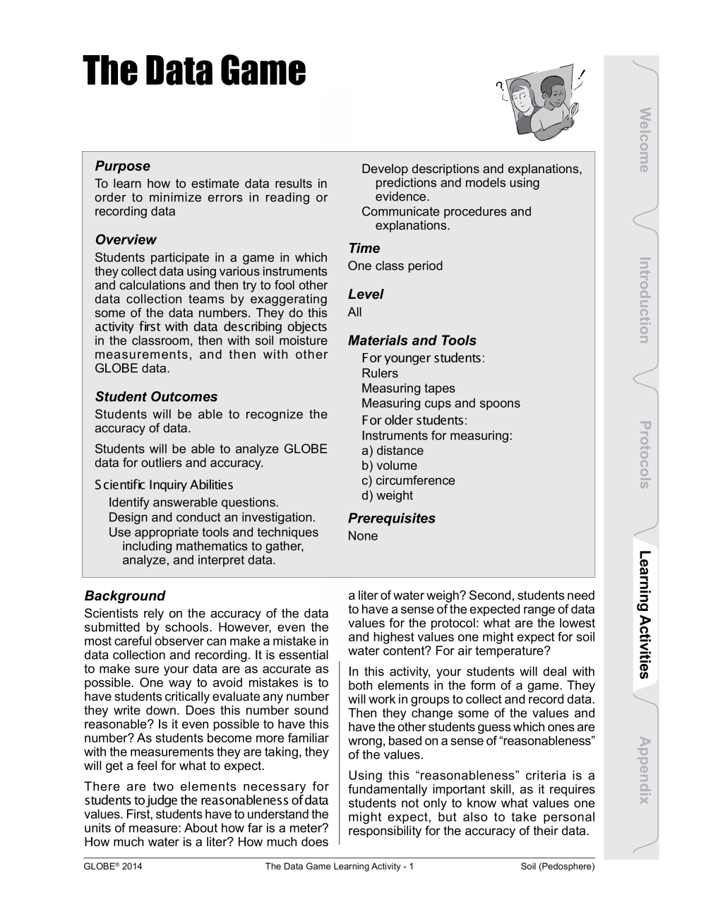 Learning Activities preview for The Data Game