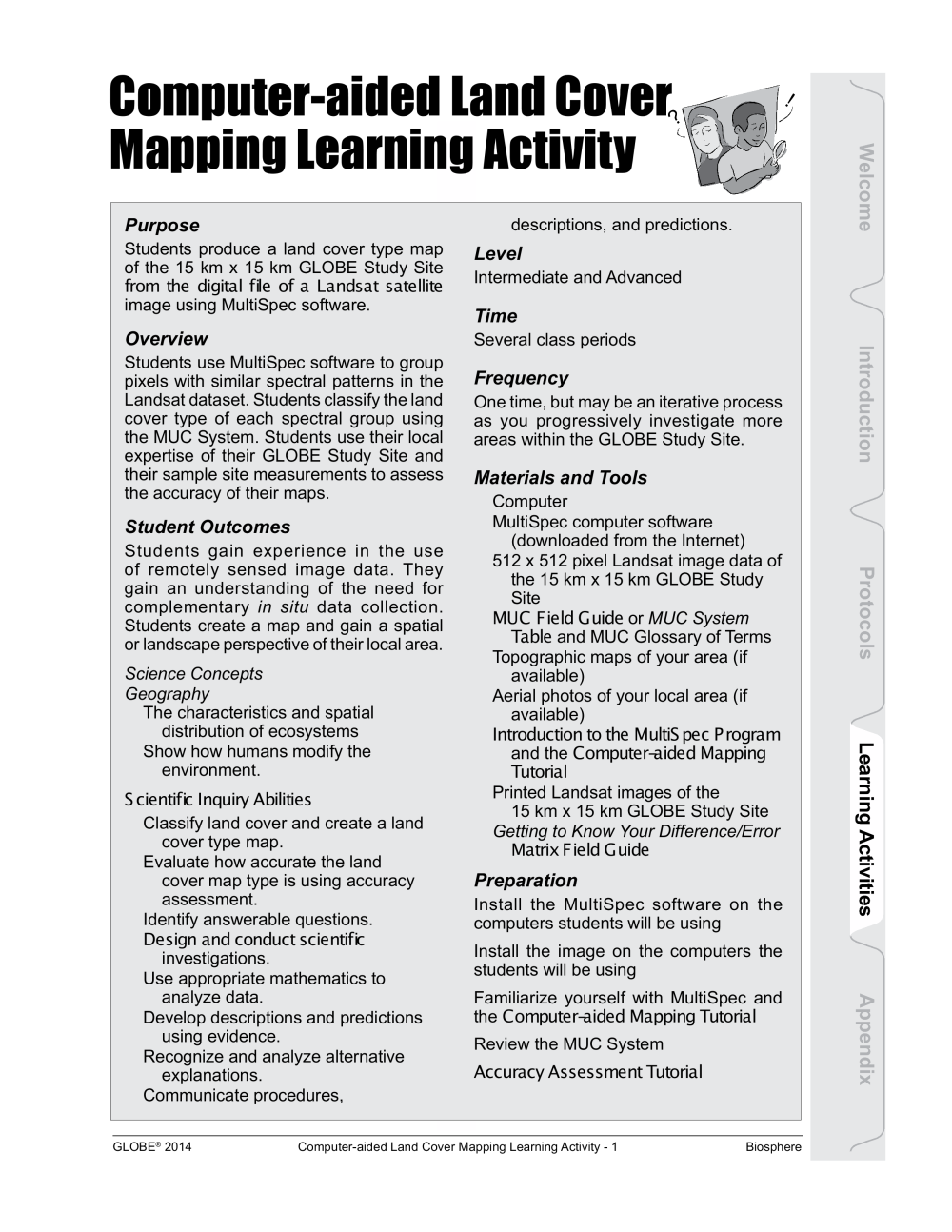 Learning Activities preview for Computer-aided Land Cover Mapping