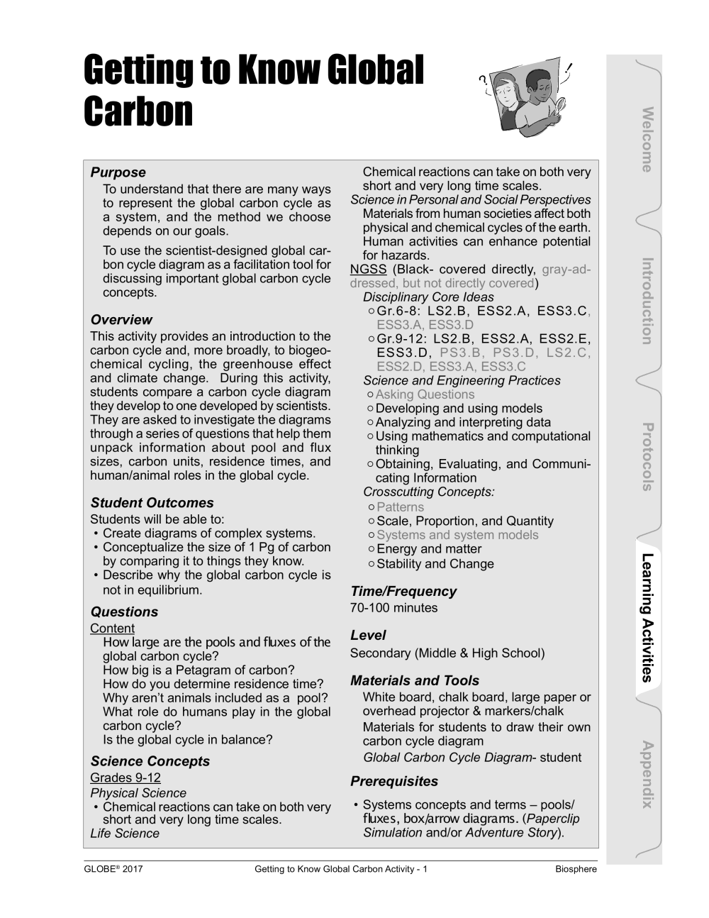 Learning Activities preview for E. Getting To Know the Global Carbon Cycle