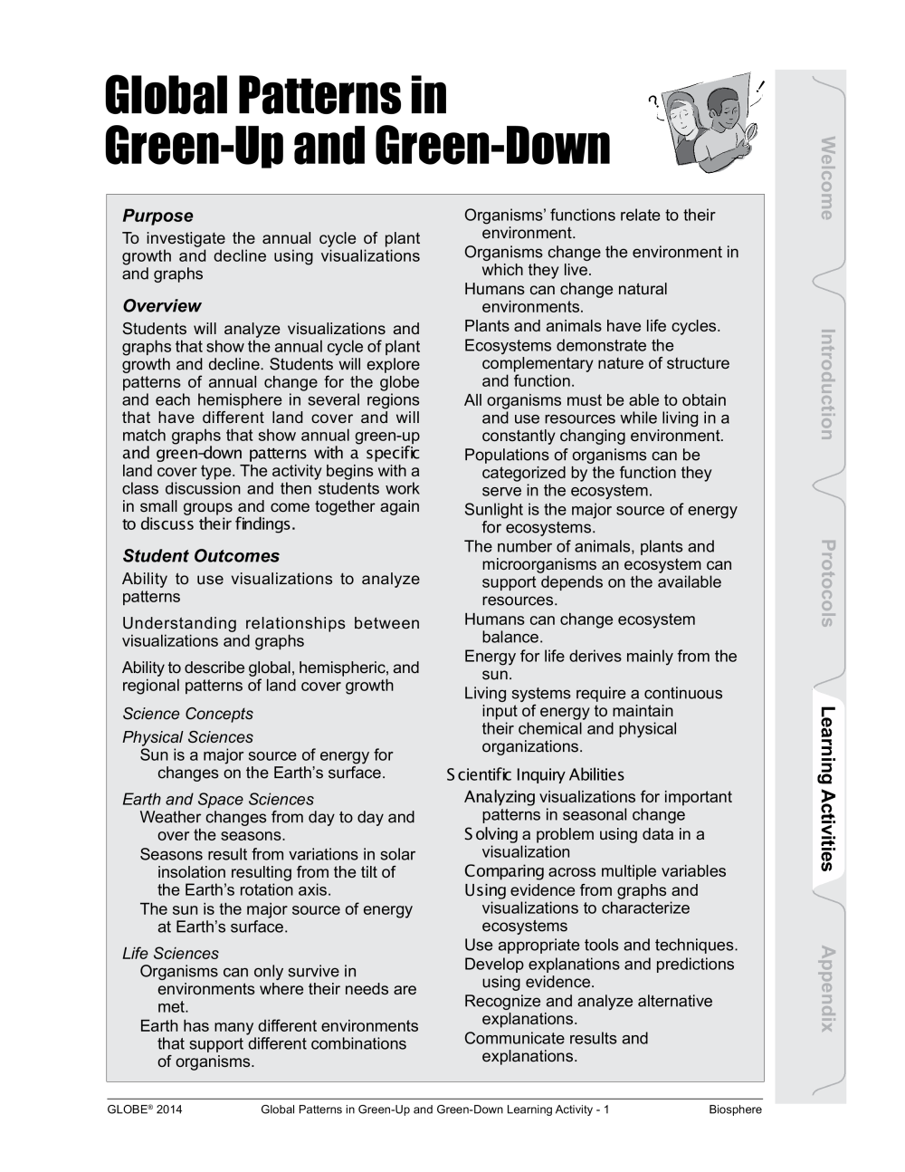 Learning Activities preview for Global Patterns in Green-up and Green-down
