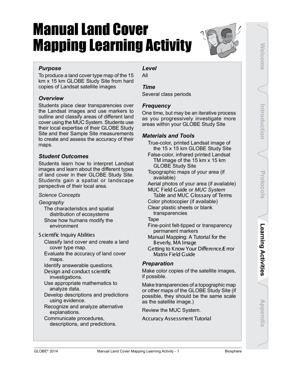 Learning Activities preview for Manual Land Cover Mapping