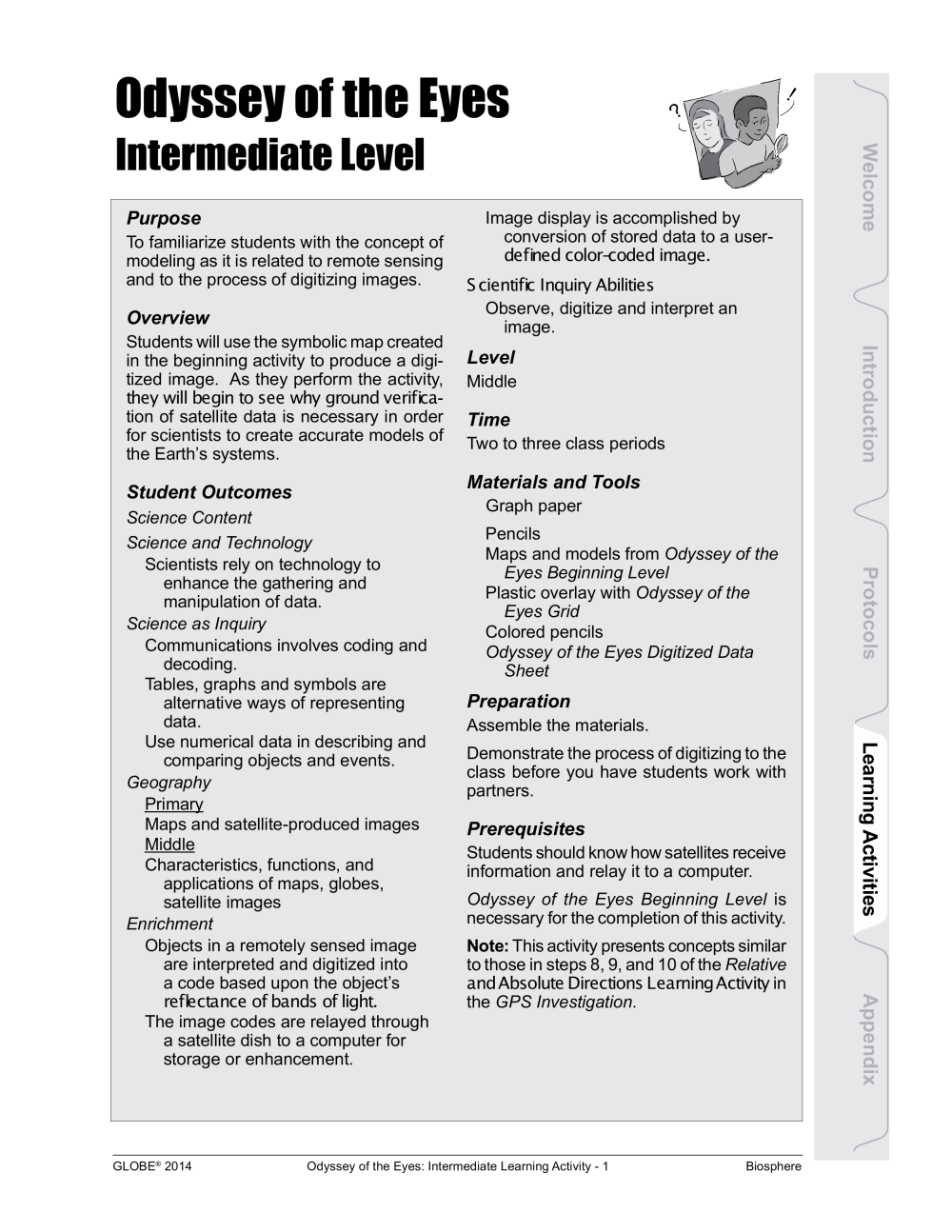 Learning Activities preview for Odyssey of the Eyes Intermediate Level