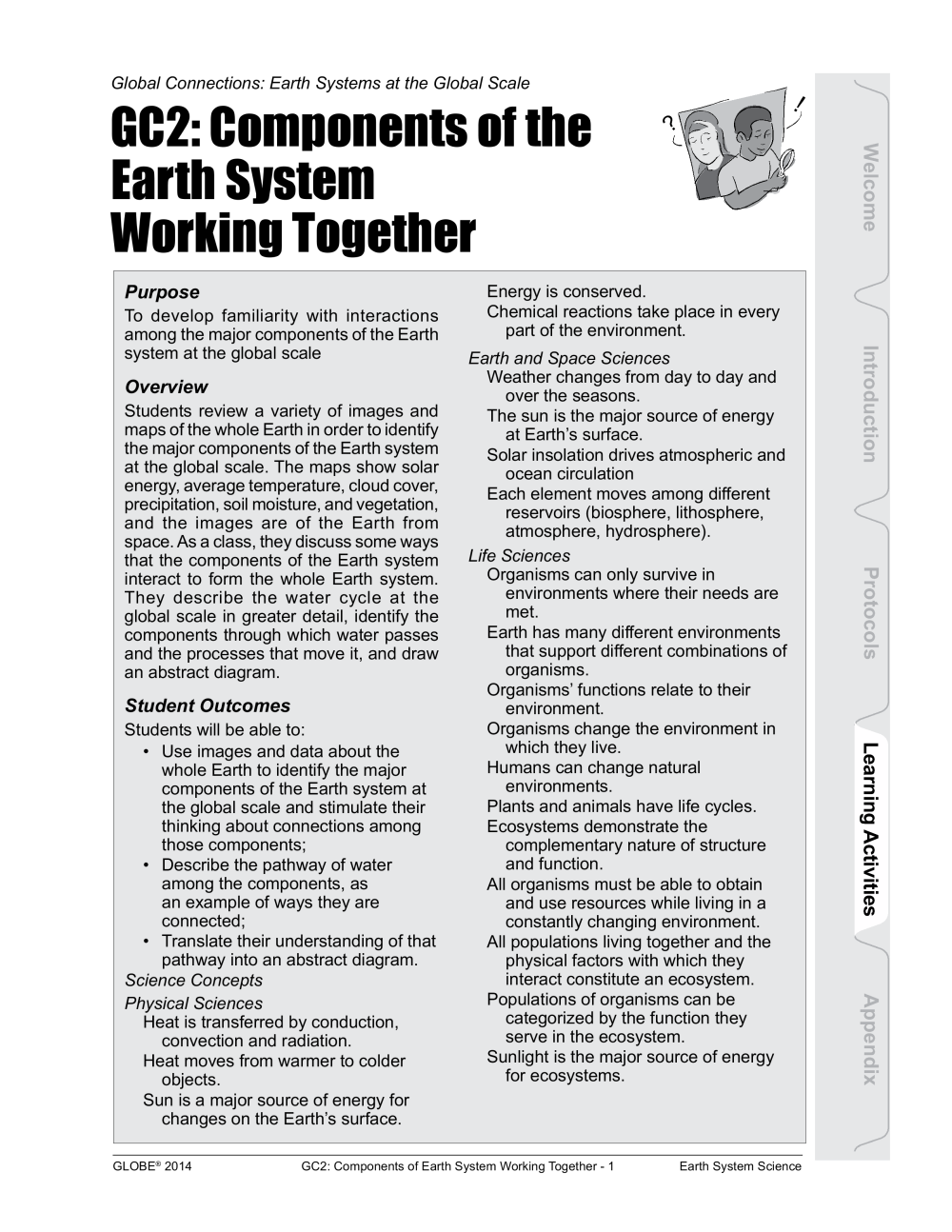 Learning Activities preview for Global Connections- Earth systems at the Global Scale GC2- Components of the Earth system Working Together