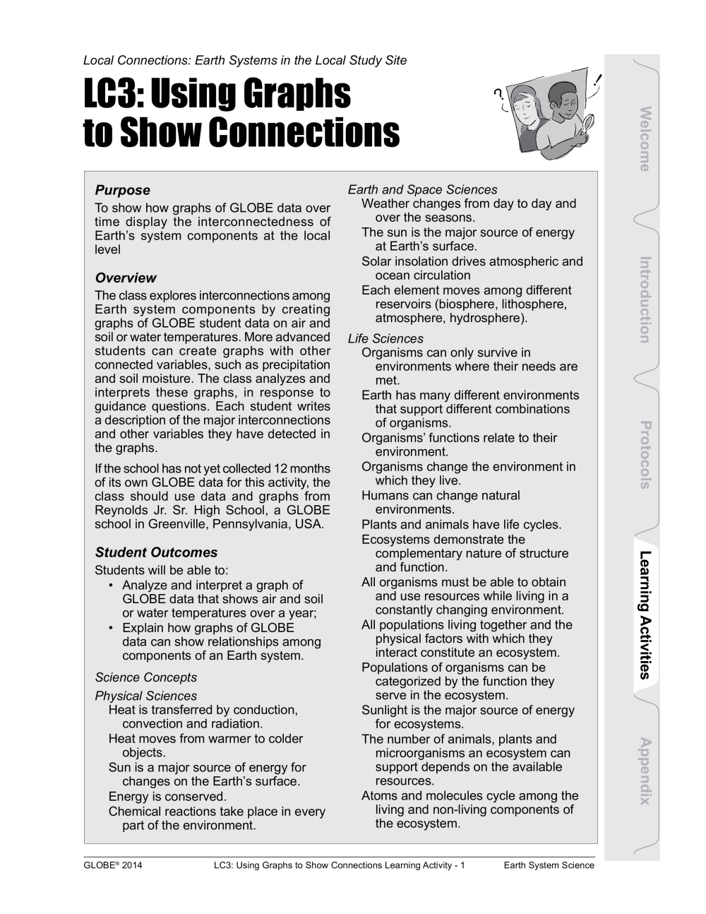 Learning Activities preview for Local Connections- earth systems in the Local Study Site LC3- Using Graphs to Show Connections