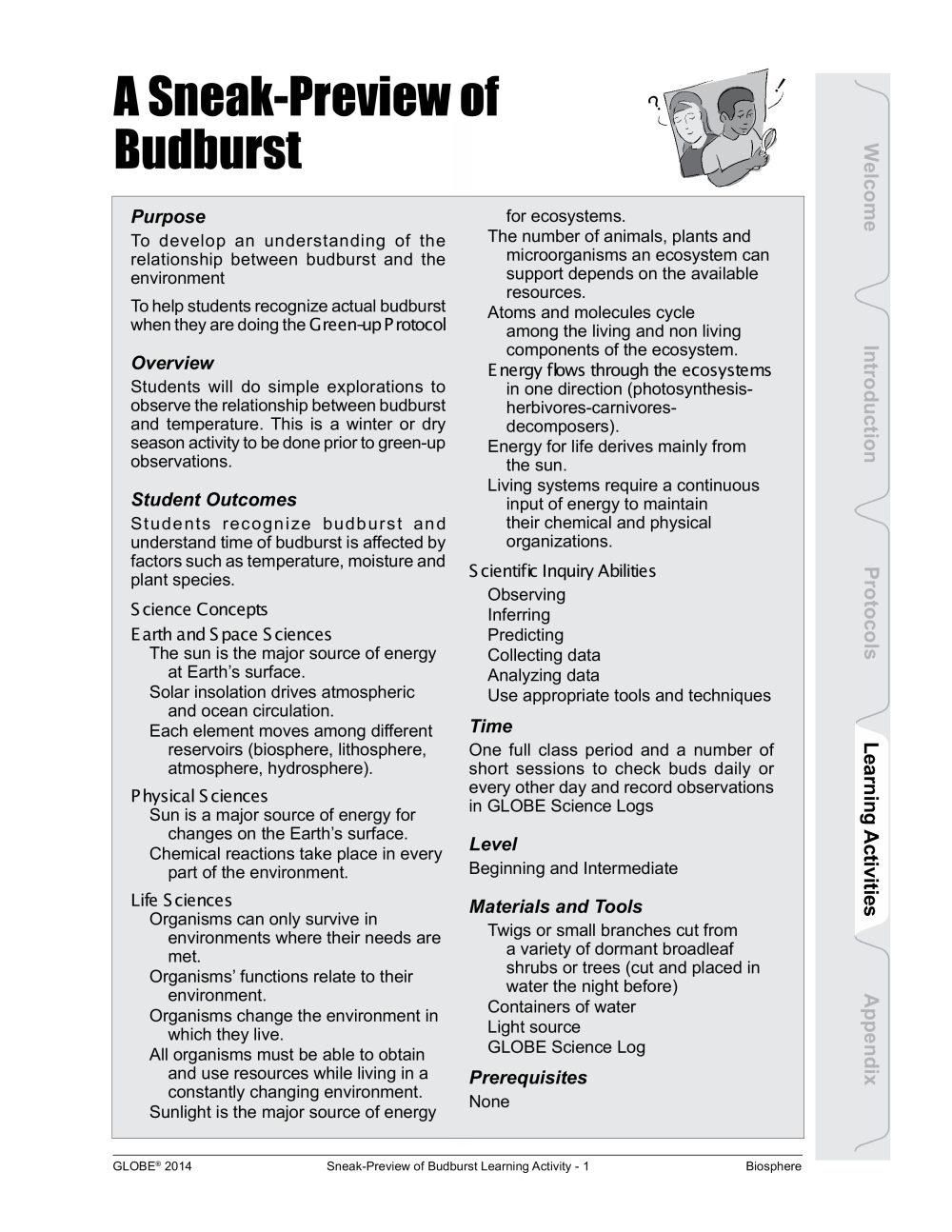 Learning Activities preview for P2 A sneak preview of Budburst (pdf)