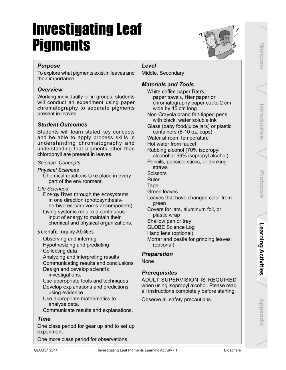 Learning Activities preview for P5 Investigating Leaf Color (pdf)