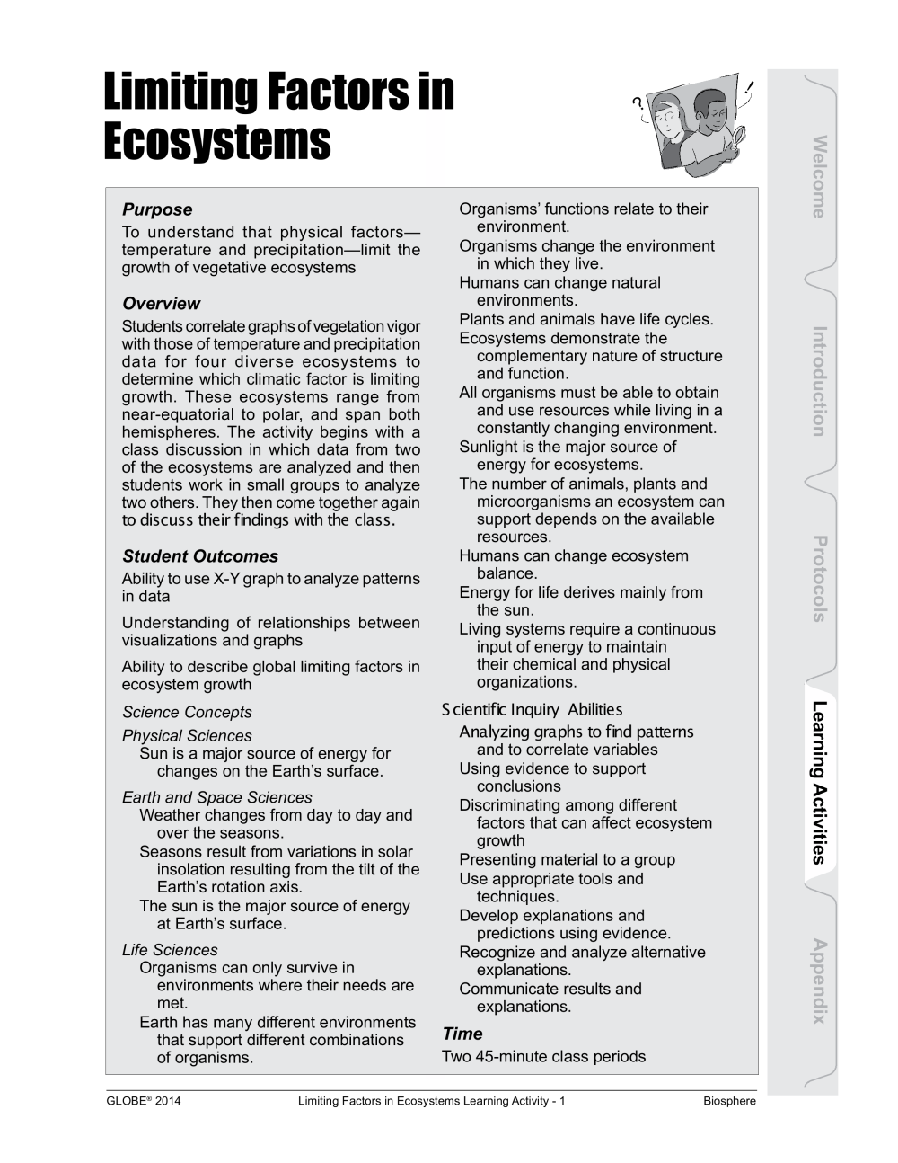 Learning Activities preview for P7 Limiting Factors in Ecosystems (pdf)