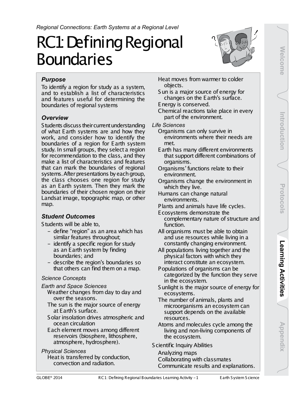 Learning Activities preview for Regional Connections- earth systems at a Regional Level RC1- Defining Regional Boundaries