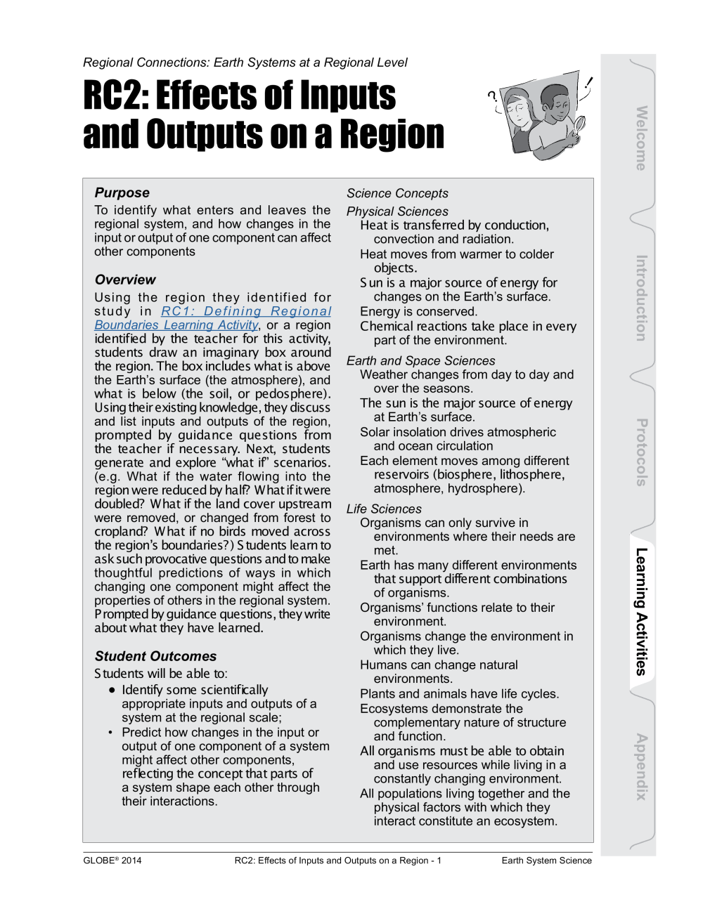 Learning Activities preview for Regional Connections- earth systems at a Regional Level RC2- Effects of Inputs and Outputs on a Region