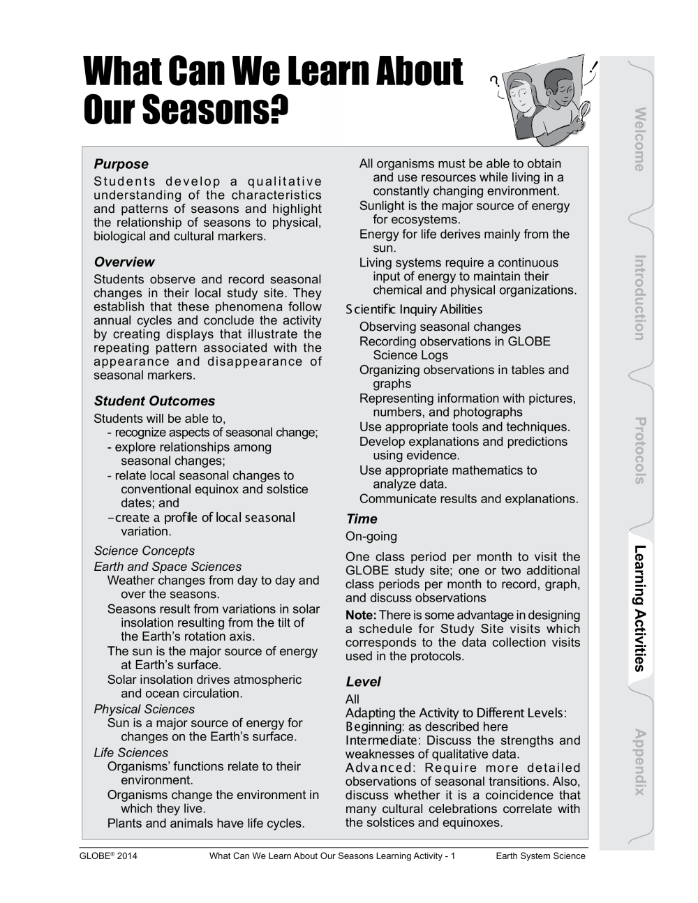 Learning Activities preview for S1- What Can We Learn About Our Seasons