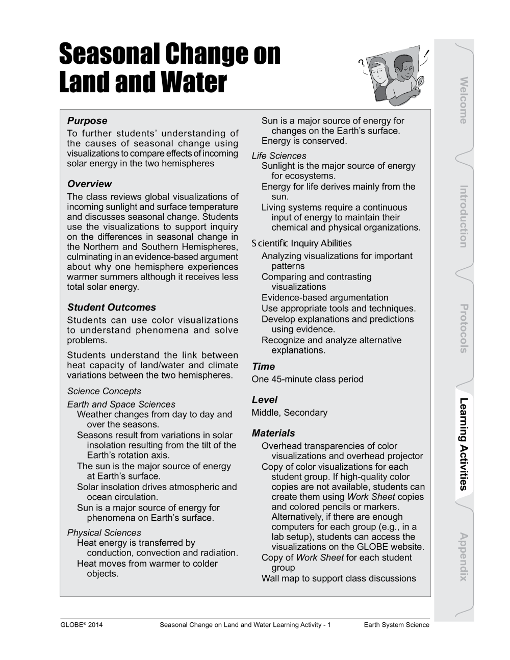 Learning Activities preview for S5- Seasonal Change on Land and Water