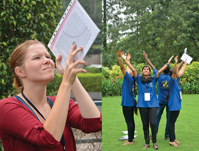 Students taking GLOBE observations