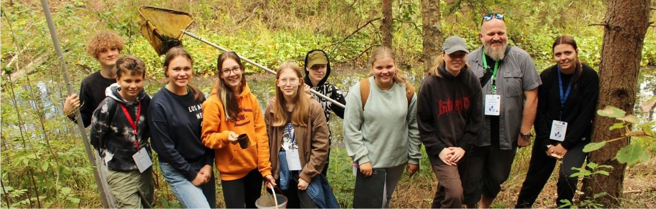 Group in the forest.