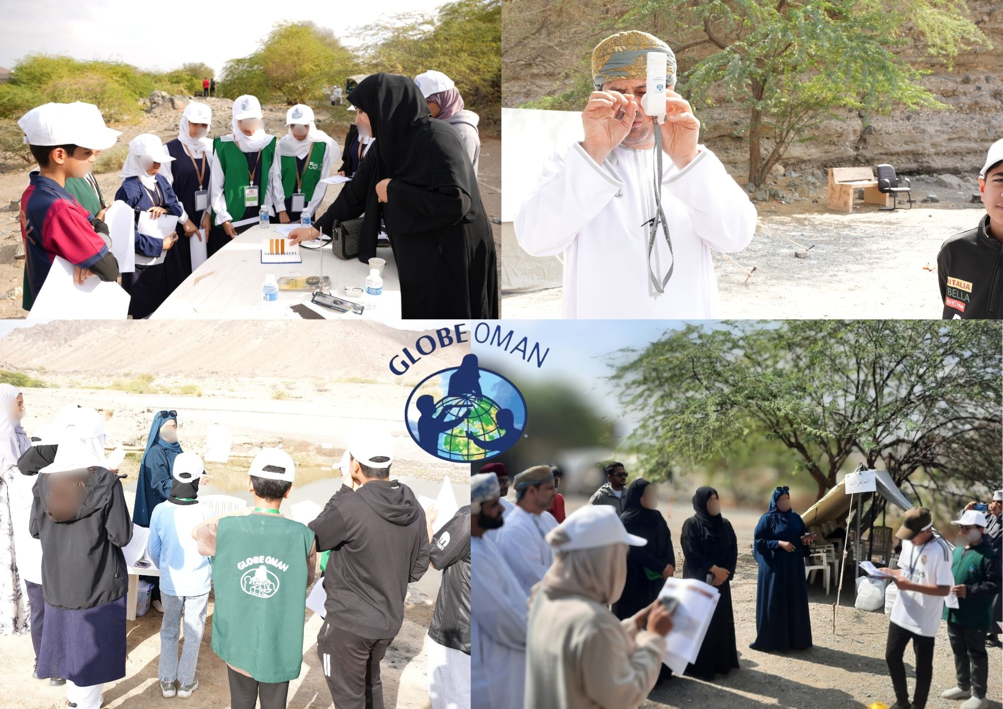 Collage of students participating in camp activities