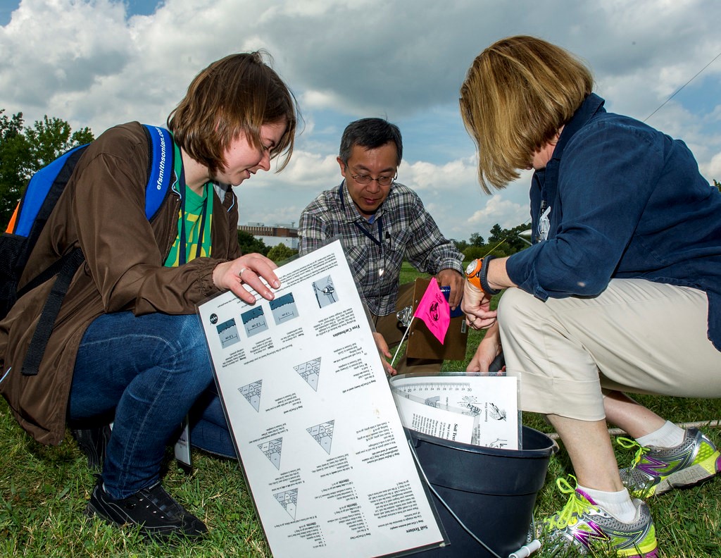   A photo of GLOBE community members in action